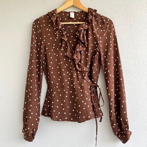 H&M | Polka Dot Wrap Peplum Blouse